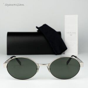 Saint Laurent Men Sunglasses Silver Grey Oval SL692 002 BRAND NEW